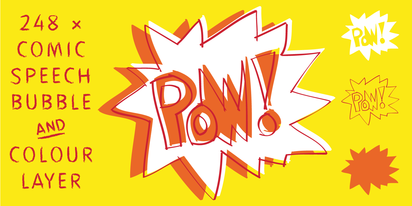 Beispiel einer Boom Pang Pow comic-Schriftart